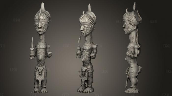 African statuette stl model for CNC